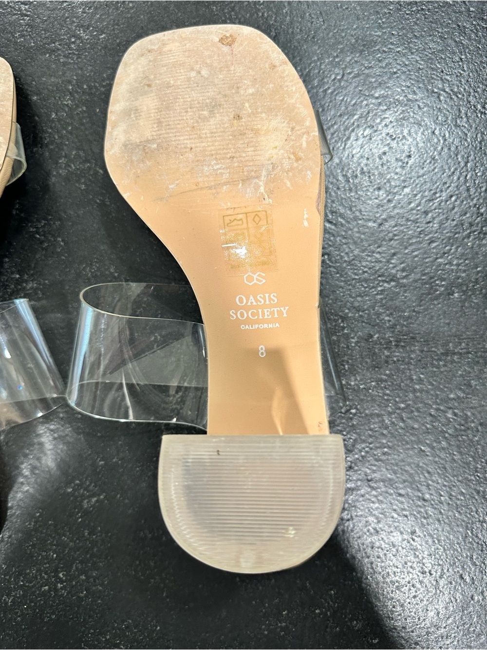 Oasis Society Clear-Strap Sandals in Nude - Picture 9 of 10